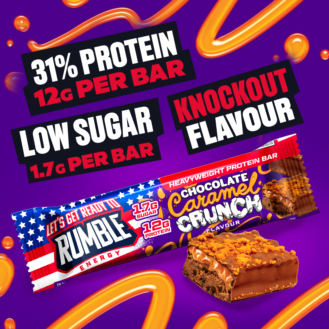 Chocolate Rumble Chocolate Caramel Crunch Protein Bars – Let's Get Ready To Rumble Energy